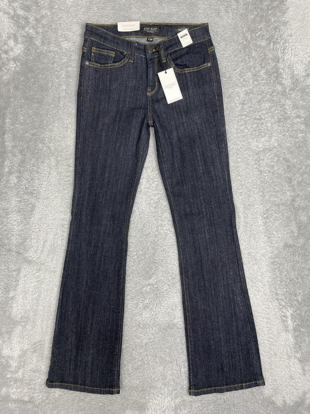 Judy Blue Boot Cut Jeans Womens 7/28 Blue Dark Wash Mid Rise Stretch Denim